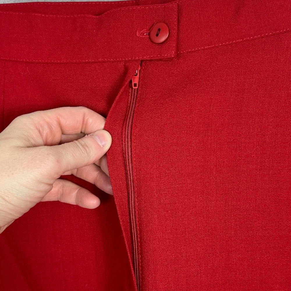SOLD Vintage 100% Wool Red Pencil Skirt Womens Size 16 Braemar Diana Canada - Picture 6 of 14